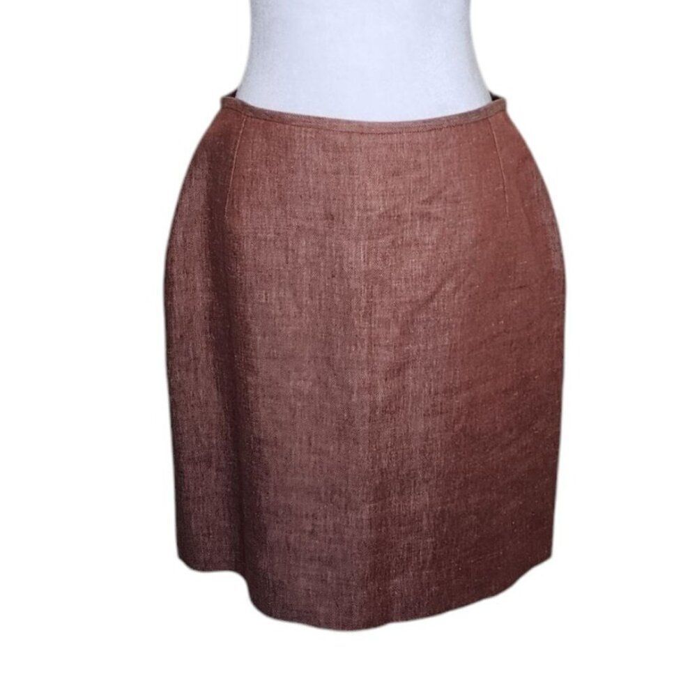Philippe Adec French Short Straight Skirt Womens Size 4 US Brown